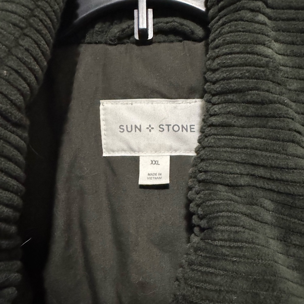 Sun + Stone Olive Green Ribbed Jacket